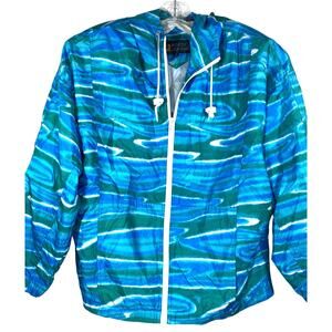VTG Andy Johns Windbreaker Zip Jacket Womens S Retro 80s 90s Colorful Arsty Boho